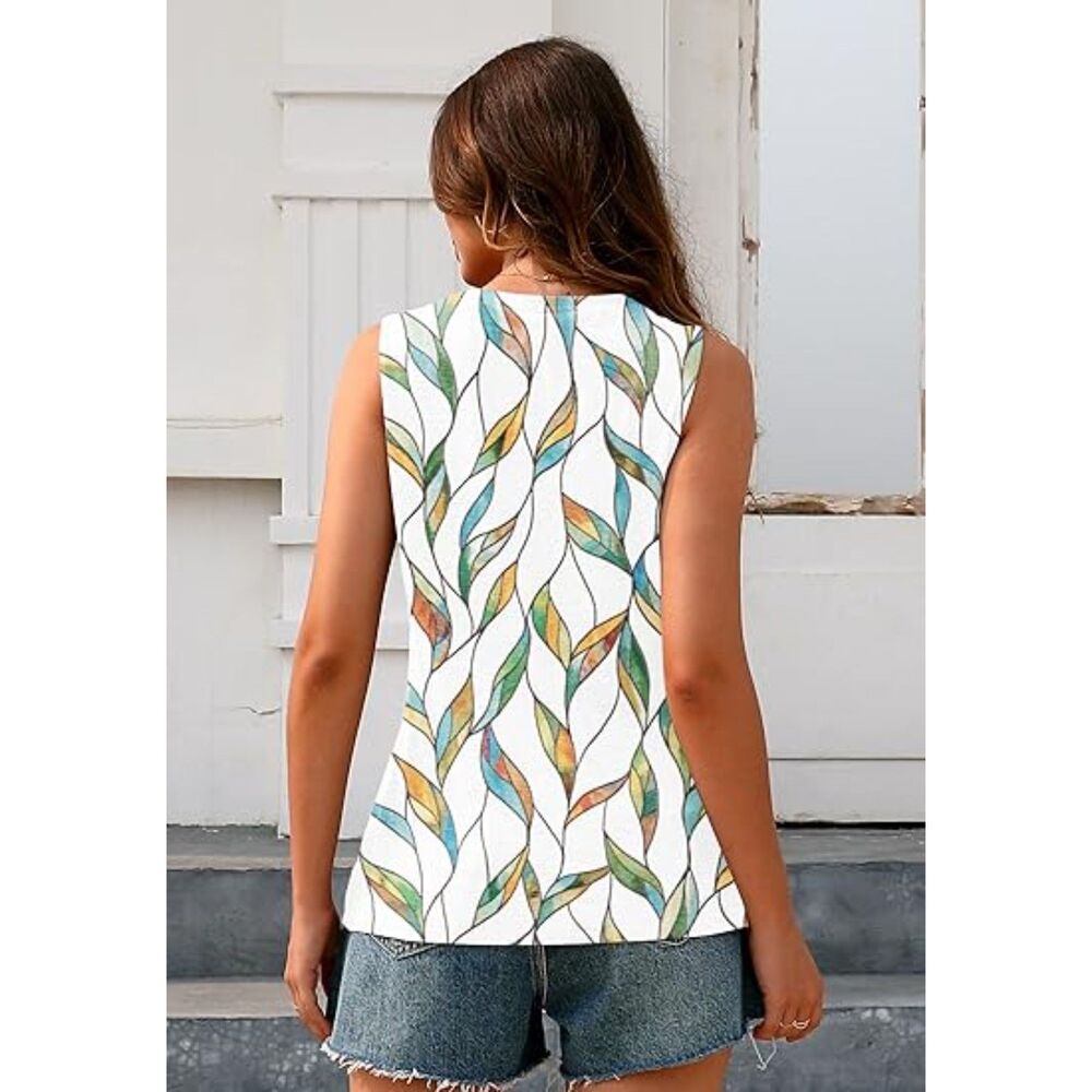 Tie Dye V Neck Tank Top, SZ SMALL, 5C-152T006 - Picture 2 of 2